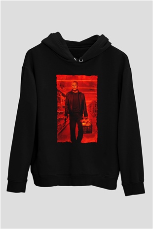 Unisex RED 2 Baskılı Siyah Kapüşonlu Sweatshirt