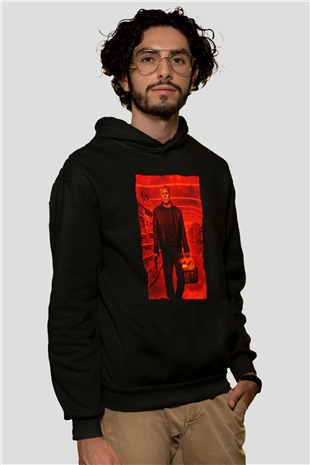 Unisex RED 2 Baskılı Siyah Kapüşonlu Sweatshirt