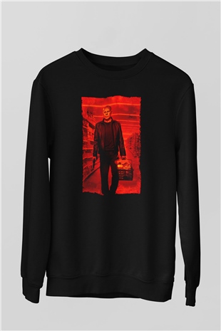 Unisex RED 2 Baskılı Siyah Sweatshirt