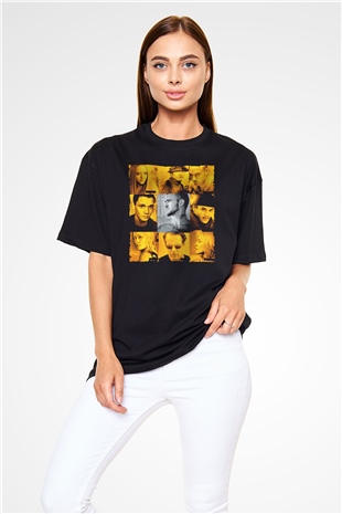 Unisex Rehine (Alpha Dog) Baskılı Siyah Oversize T-shirt