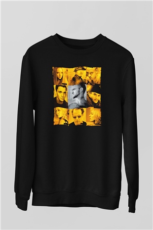 Unisex Rehine (Alpha Dog) Baskılı Siyah Sweatshirt