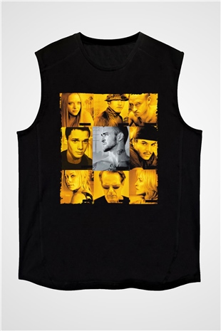 Unisex Rehine (Alpha Dog) Baskılı Siyah Kolsuz T-shirt