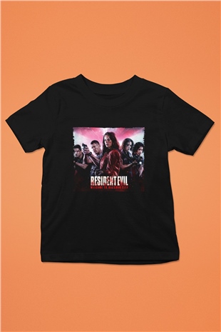 Unisex Resident Evil Raccoon Şehri (Resident Evil Welcome to Raccoon City) Baskılı Siyah Çocuk Tişört