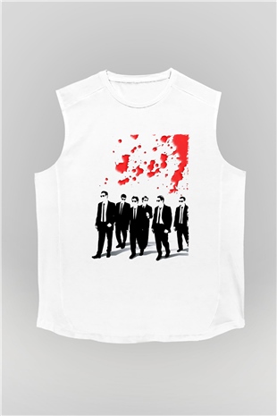 Unisex Rezervuar Köpekleri (Reservoir Dogs) Baskılı Beyaz Kolsuz Tişört