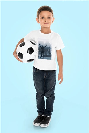 Unisex Rocky Baskılı Beyaz Çocuk Tshirt