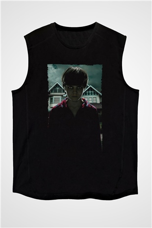 Unisex Ruhlar Bölgesi (Insidious) Baskılı Siyah Kolsuz Tişört