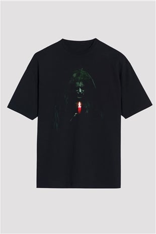 Unisex Ruhlar Bölgesi (Insidious) Baskılı Siyah Oversize Tshirt