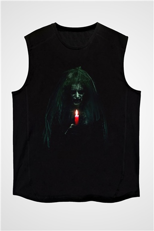 Unisex Ruhlar Bölgesi (Insidious) Baskılı Siyah Kolsuz Tshirt