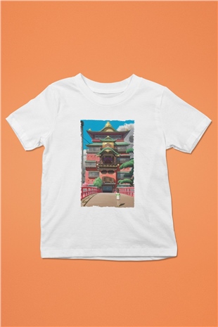 Unisex Ruhların Kaçışı (Spirited Away) Baskılı Beyaz Çocuk Tshirt