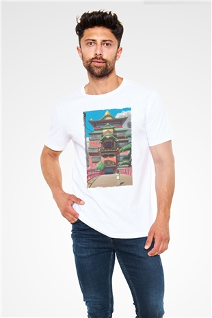 Ruhların Kaçışı (Spirited Away) Baskılı Beyaz T-shirt