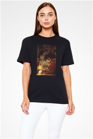 Ruhların Kaçışı (Spirited Away) Baskılı Siyah T-Shirt