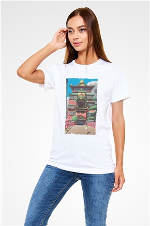 Ruhların Kaçışı (Spirited Away) Baskılı Beyaz T-shirt