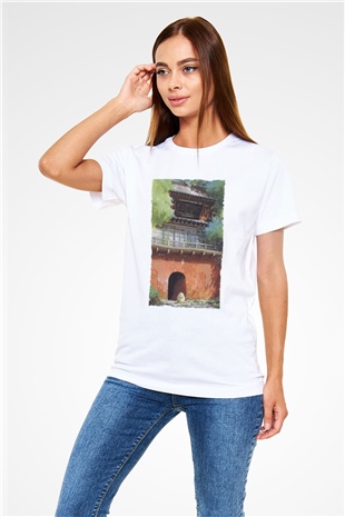 Ruhların Kaçışı (Spirited Away) Baskılı Beyaz Tshirt
