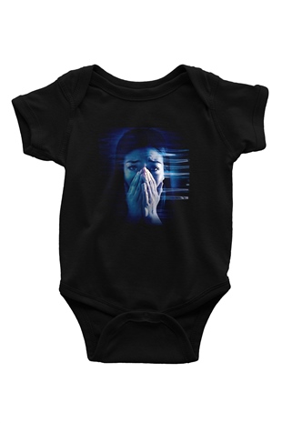 Unisex Safer at Home Baskılı Siyah Bebek Body - Zıbın