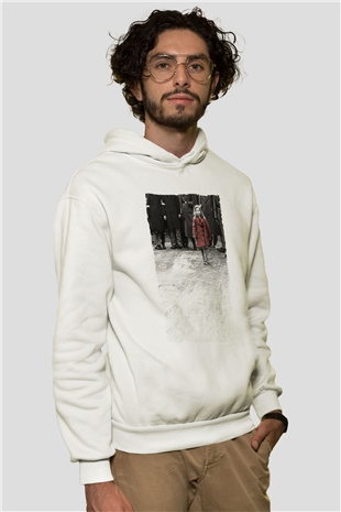 Unisex Schindlerin Listesi (Schindlers List) Baskılı Beyaz Kapüşonlu Sweatshirt