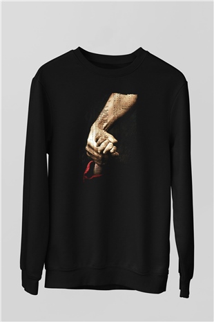 Unisex Schindlerin Listesi (Schindlers List) Baskılı Siyah Sweatshirt