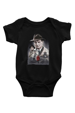 Unisex Schindlerin Listesi (Schindlers List) Baskılı Siyah Bebek Body - Zıbın
