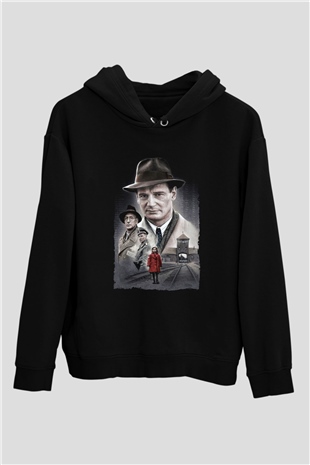 Unisex Schindlerin Listesi (Schindlers List) Baskılı Siyah Kapüşonlu Sweatshirt