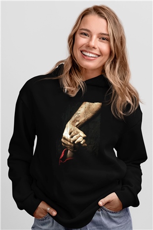Unisex Schindlerin Listesi (Schindlers List) Baskılı Siyah Kapüşonlu Sweatshirt