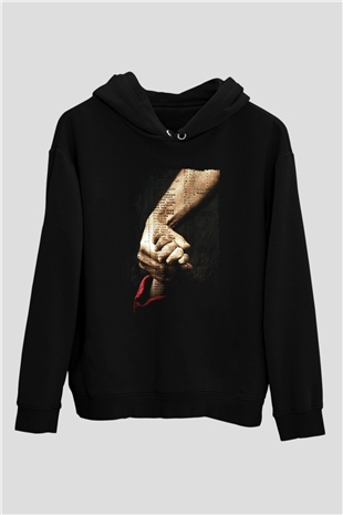 Unisex Schindlerin Listesi (Schindlers List) Baskılı Siyah Kapüşonlu Sweatshirt