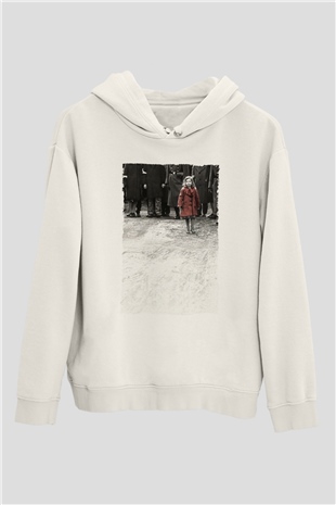 Unisex Schindlerin Listesi (Schindlers List) Baskılı Beyaz Kapüşonlu Sweatshirt