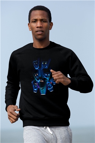 Unisex Scooby-Doo Baskılı Siyah Sweatshirt