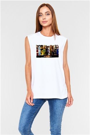 Unisex Serenity Baskılı Beyaz Kolsuz Tshirt