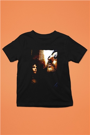 Unisex Sevginin Gücü (Léon) Baskılı Siyah Çocuk Tshirt