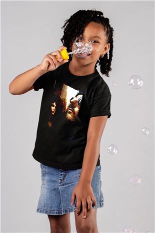 Unisex Sevginin Gücü (Léon) Baskılı Siyah Çocuk Tshirt