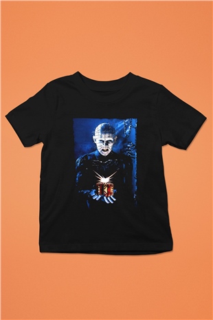 Unisex Şeytan Pusuda Bekliyor (Hellraiser) Baskılı Siyah Çocuk Tshirt