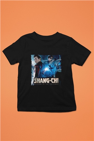 Unisex Shang-Chi ve On Halka Efsanesi (Shang-Chi and the Legend of the Ten Rings) Baskılı Siyah Çocuk Tişört