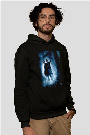 Unisex Sherlock Holmes Gölge Oyunları (Sherlock Holmes A Game of Shadows) Baskılı Siyah Kapüşonlu Sweatshirt