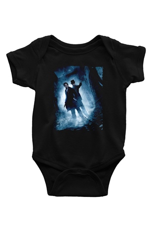 Unisex Sherlock Holmes Gölge Oyunları (Sherlock Holmes A Game of Shadows) Baskılı Siyah Bebek Body - Zıbın