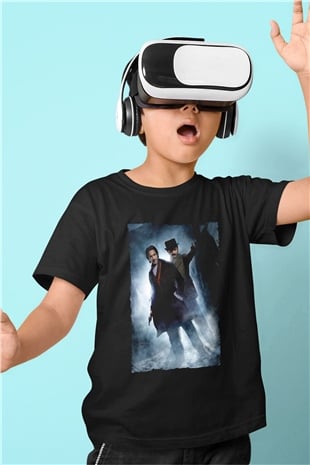 Unisex Sherlock Holmes Gölge Oyunları (Sherlock Holmes A Game of Shadows) Baskılı Siyah Çocuk Tshirt