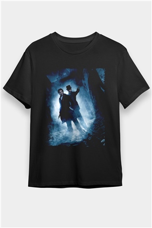 Sherlock Holmes Gölge Oyunları (Sherlock Holmes A Game of Shadows) Baskılı Siyah T-Shirt