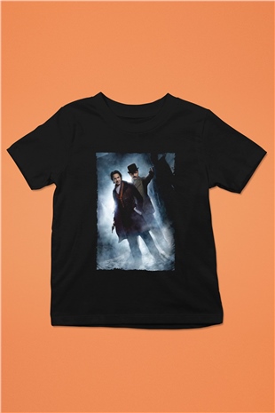 Unisex Sherlock Holmes Gölge Oyunları (Sherlock Holmes A Game of Shadows) Baskılı Siyah Çocuk Tshirt