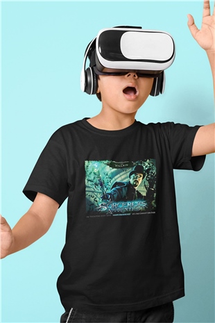 Unisex Sihirbazın Çırağı (The Sorcerers Apprentice) Baskılı Siyah Çocuk Unisex Tshirt