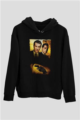 Unisex Sıkı Dostlar (Goodfellas) Baskılı Siyah Kapüşonlu Sweatshirt