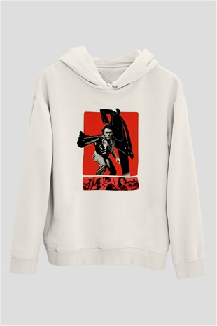 Unisex Silahın Gücü (Magnum Force) Baskılı Beyaz Kapüşonlu Sweatshirt