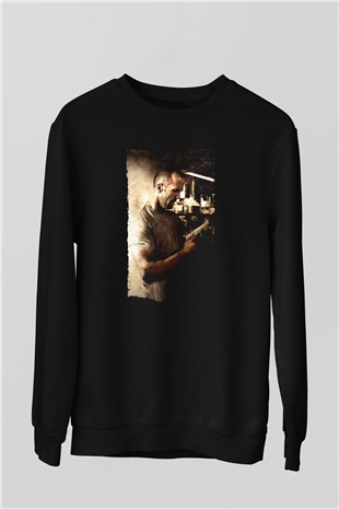 Unisex Sivil Cephe (Homefront) Baskılı Siyah Sweatshirt
