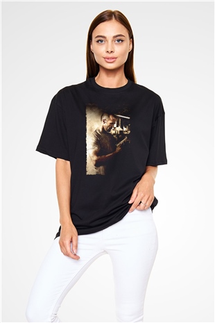 Unisex Sivil Cephe (Homefront) Baskılı Siyah Oversize Tişört