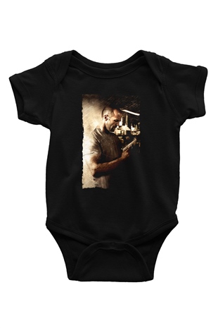Unisex Sivil Cephe (Homefront) Baskılı Siyah Bebek Body - Zıbın
