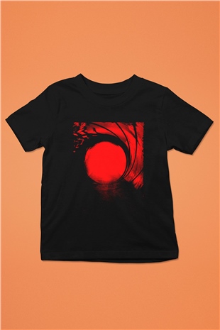 Unisex Skyfall Baskılı Siyah Çocuk T-Shirt