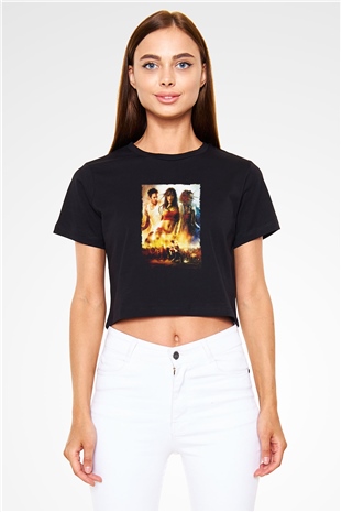 Unisex Sokak Dansı (Step Up 2 The Streets) Baskılı Siyah Crop Top Tshirt
