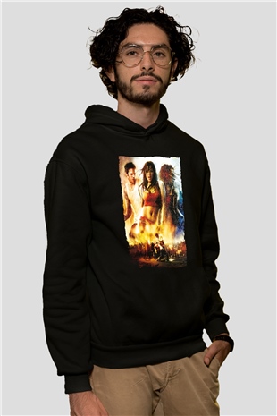 Unisex Sokak Dansı (Step Up 2 The Streets) Baskılı Siyah Kapüşonlu Sweatshirt