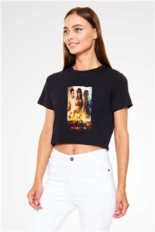 Unisex Sokak Dansı (Step Up 2 The Streets) Baskılı Siyah Crop Top Tshirt