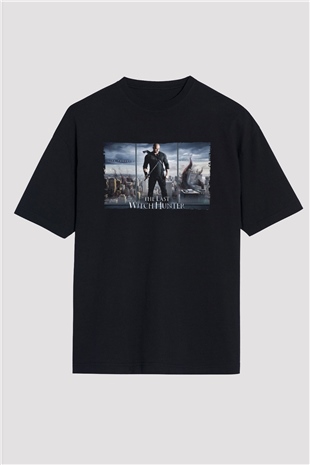 Unisex Son Cadı Avcısı (The Last Witch Hunter) Baskılı Siyah Oversize Tshirt