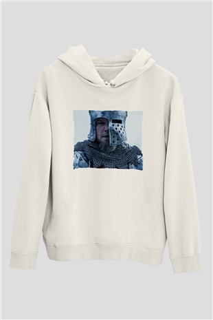 Unisex Son Düello (The Last Duel) Baskılı Beyaz Kapüşonlu Sweatshirt