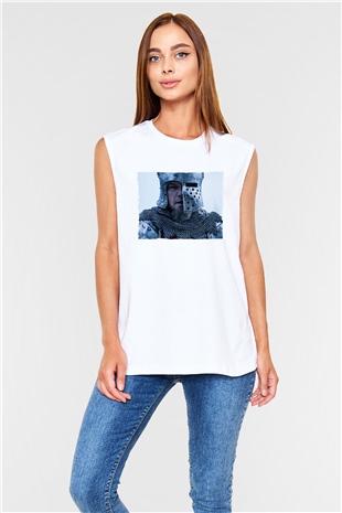 Unisex Son Düello (The Last Duel) Baskılı Beyaz Kolsuz T-shirt