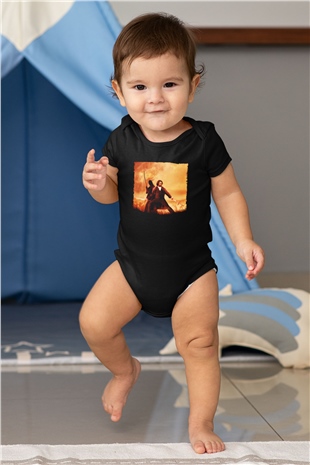 Unisex Son Samuray (The Last Samurai) Baskılı Siyah Bebek Body - Zıbın